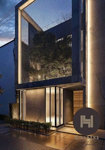 طراحی نمای ساختمان و نورپردازی شب