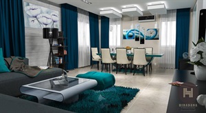 دکوراسیون منزل رنگ فیروزه ای