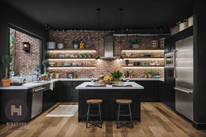 طراحی دکوراسیون آشپزخانه به سبک صنعتی