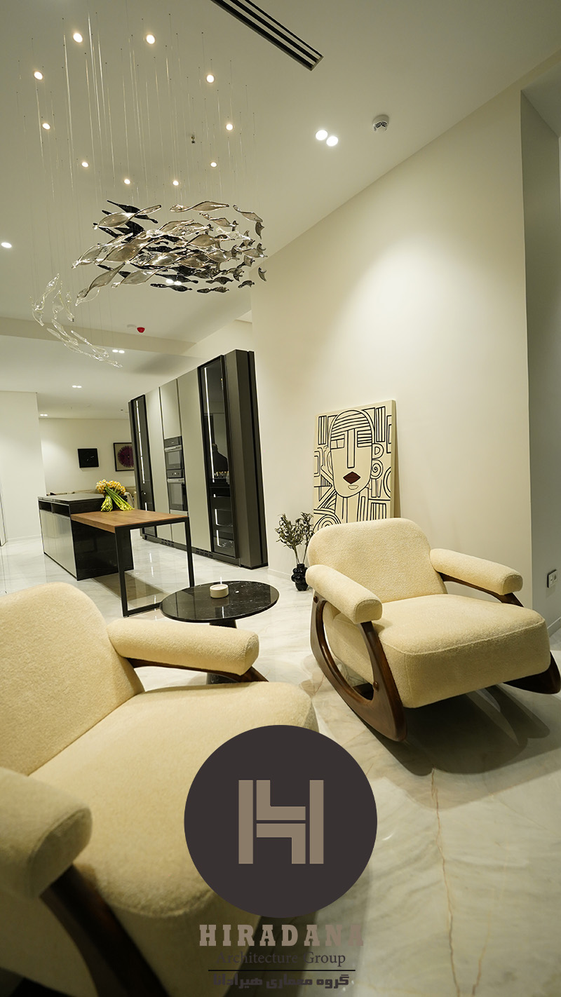 پروژه اجرای دکوراسیون داخلی و چیدمان در پارامیس الیت گاردن الهیه با هیرادانا
