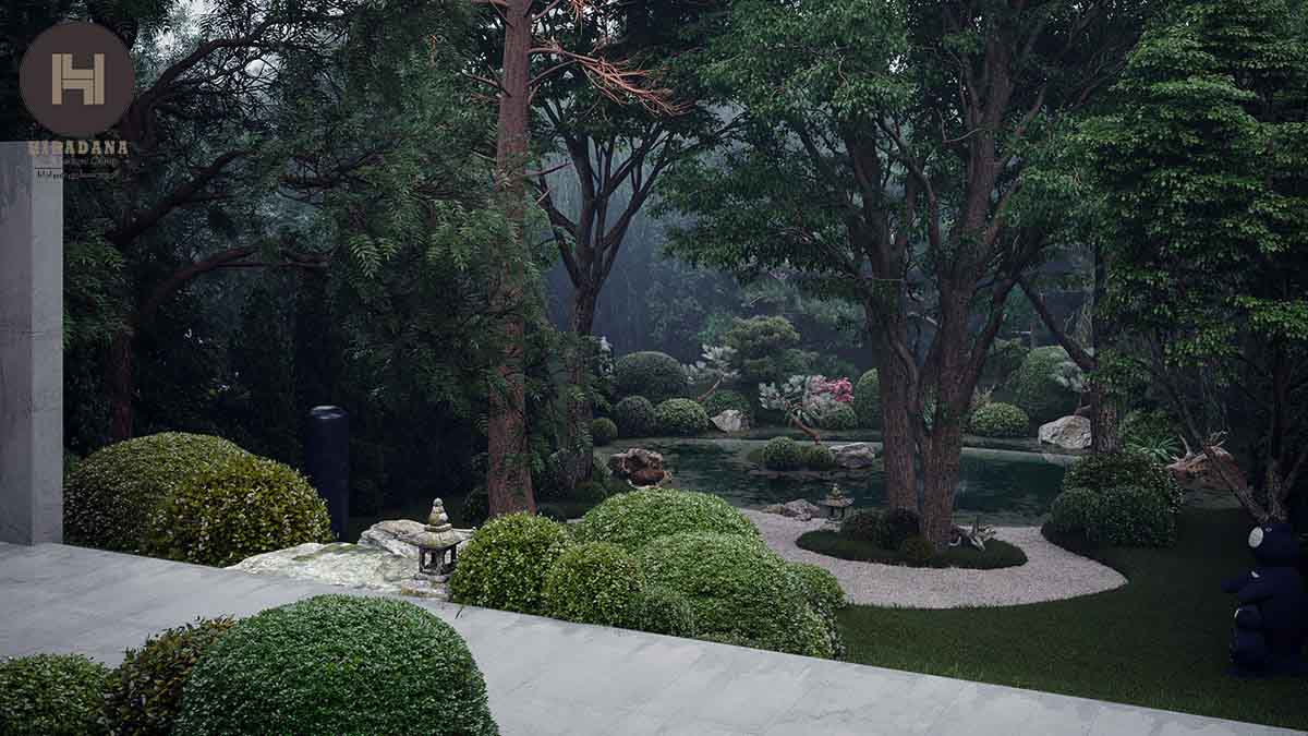طراحی باغ ویلا ژاپنی