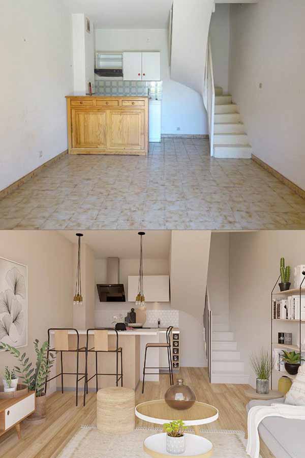 قبل و بعد یک بازسازی خانه عالی
