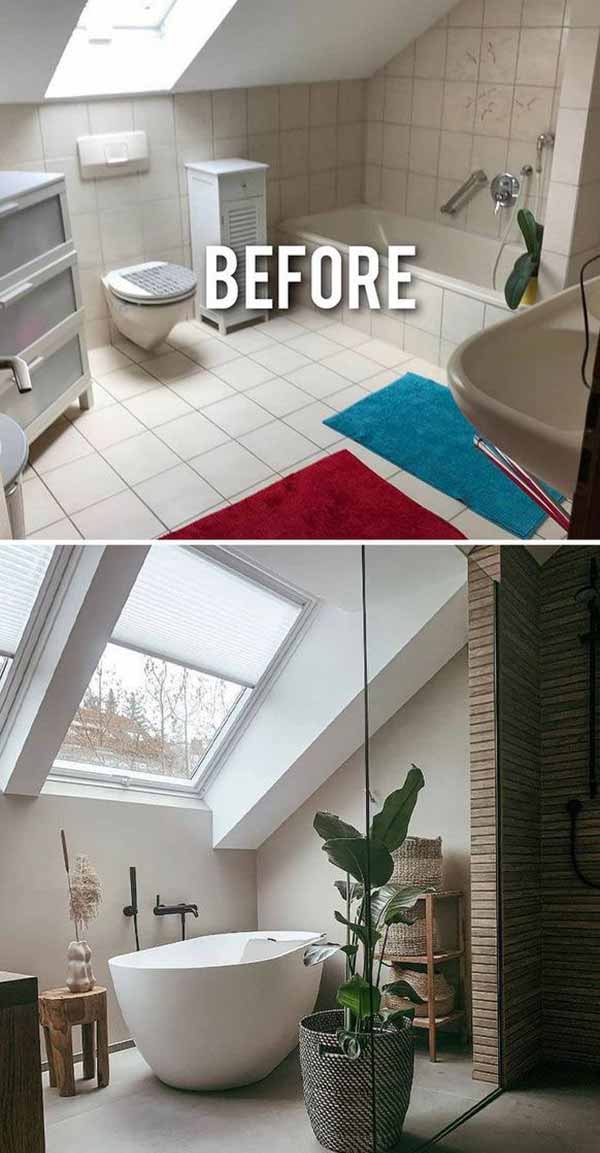 قبل و بعد بازسازی حمام