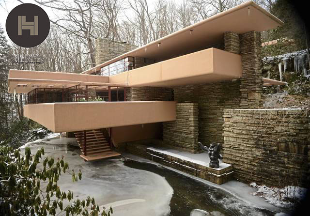 طراحی معماری خانه آبشار